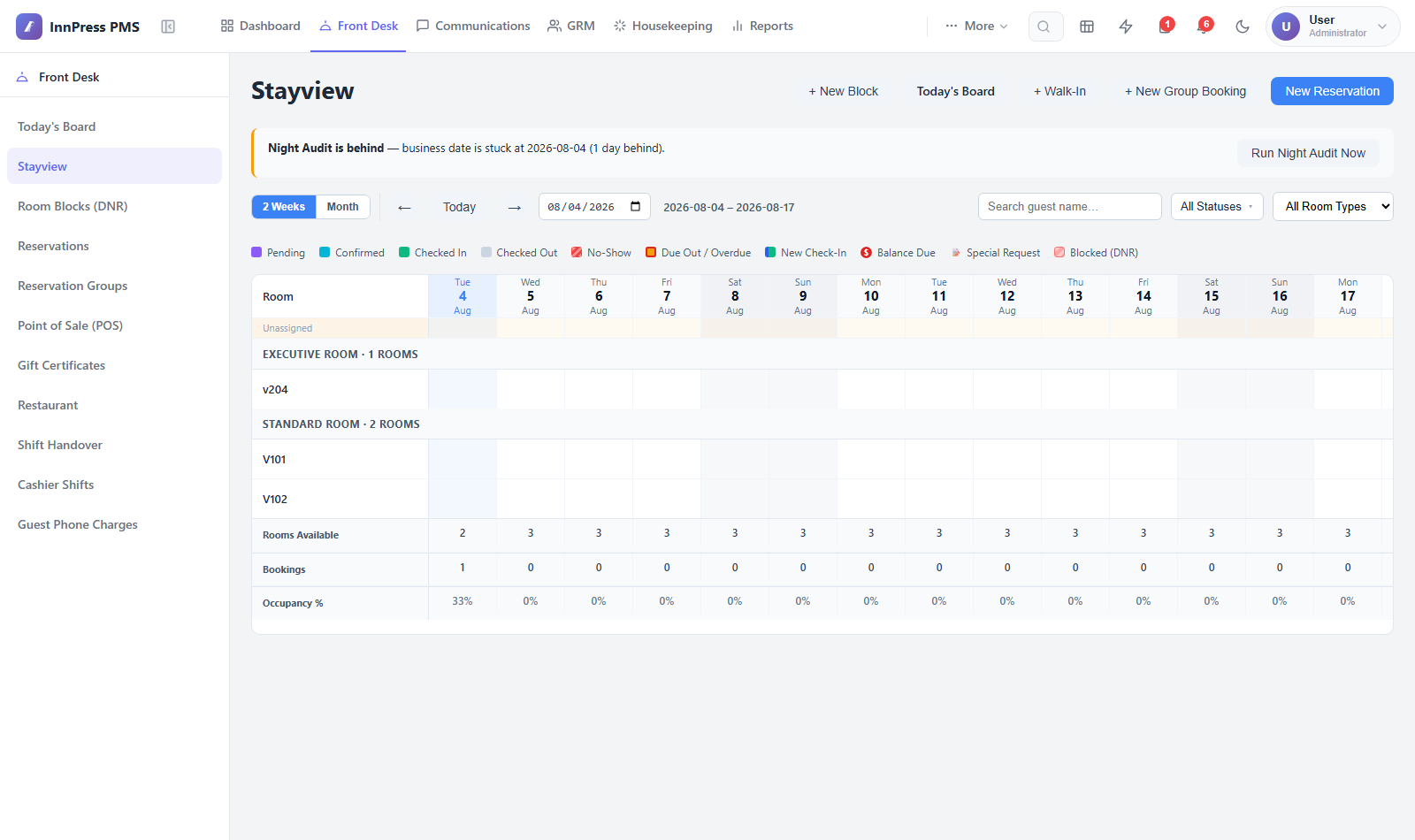 Stayview booking calendar